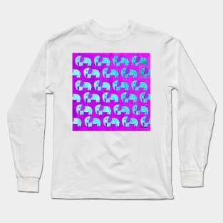 elephant people ecopop kawaii safari design arts Long Sleeve T-Shirt